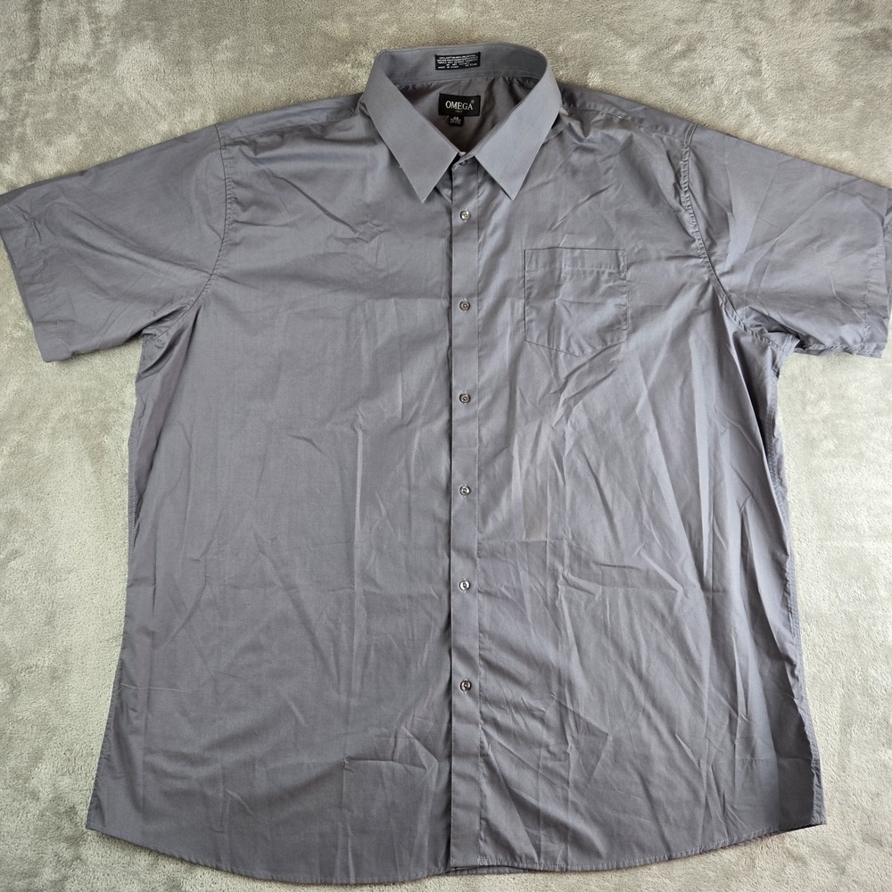 Omega Italy Shirt Mens 4X 20/20.5 Gray Short Sleeve Professional Work Office